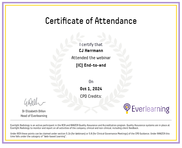 [IC] End-to-end Certificate