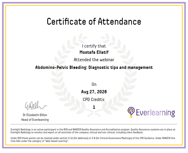 Abdomino-Pelvic Bleeding: Diagnostic tips and management Certificate