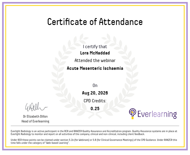 Acute Mesenteric Ischaemia Certificate
