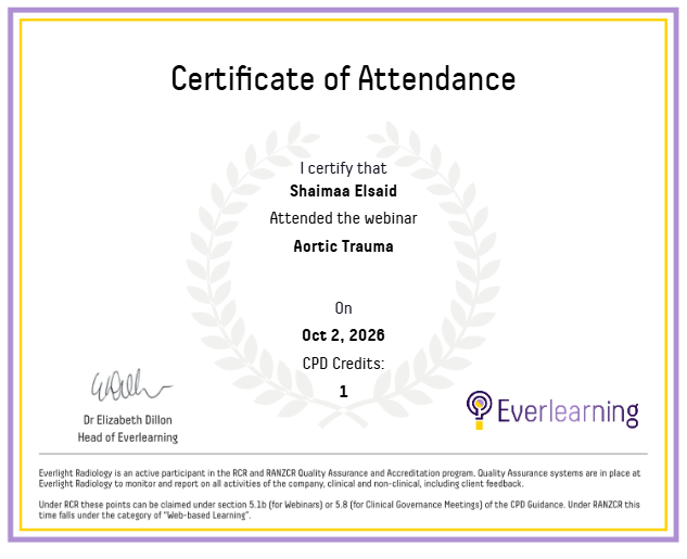 Aortic Trauma Certificate