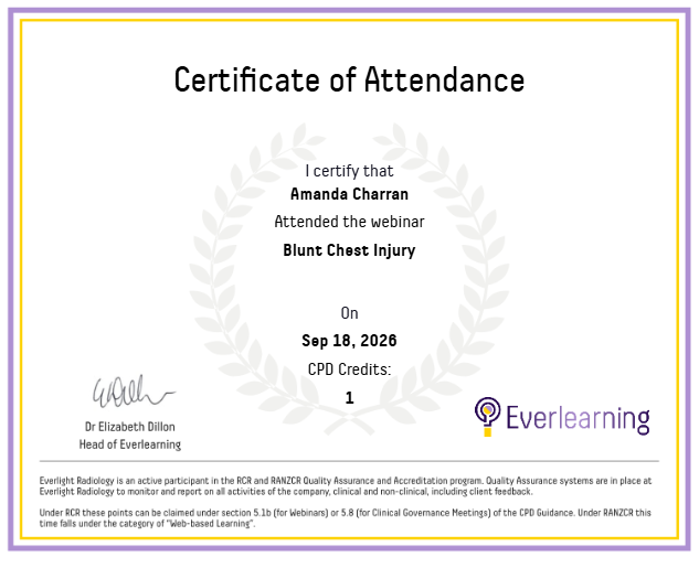 Blunt Chest Injury Certificate