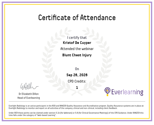 Blunt Chest Injury Certificate