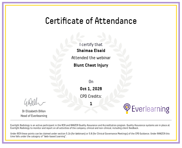 Blunt Chest Injury Certificate