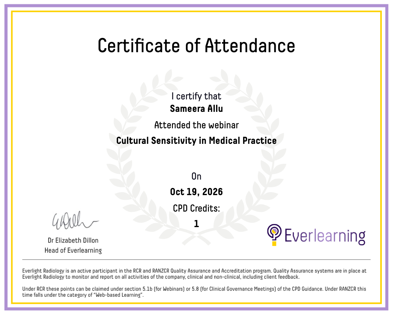 Cultural Sensitivity in Medical Practice Certificate