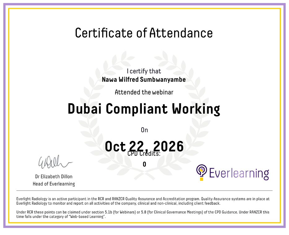 Dubai Compliant Working Certificate