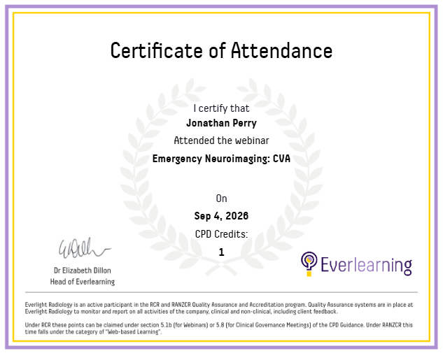 Emergency Neuroimaging: CVA Certificate