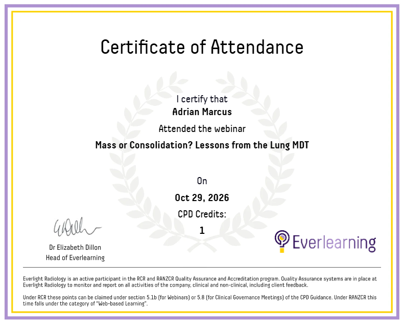 Mass or Consolidation? Lessons from the Lung MDT Certificate