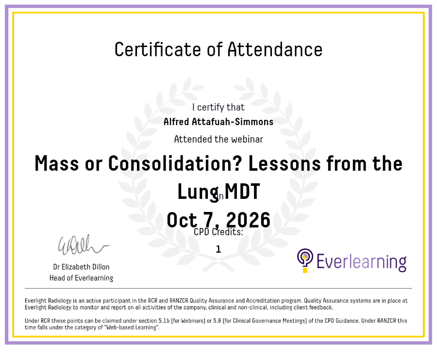 Mass or Consolidation? Lessons from the Lung MDT Certificate