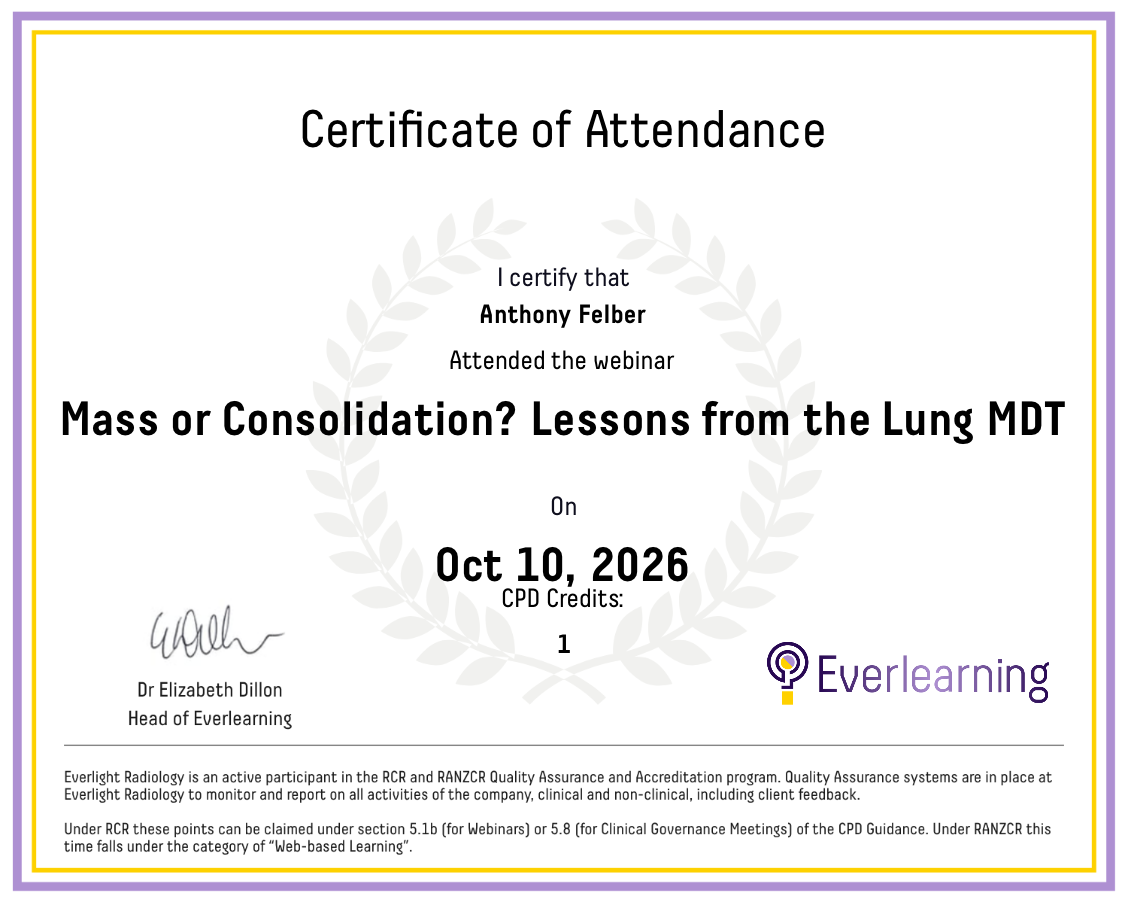 Mass or Consolidation? Lessons from the Lung MDT Certificate
