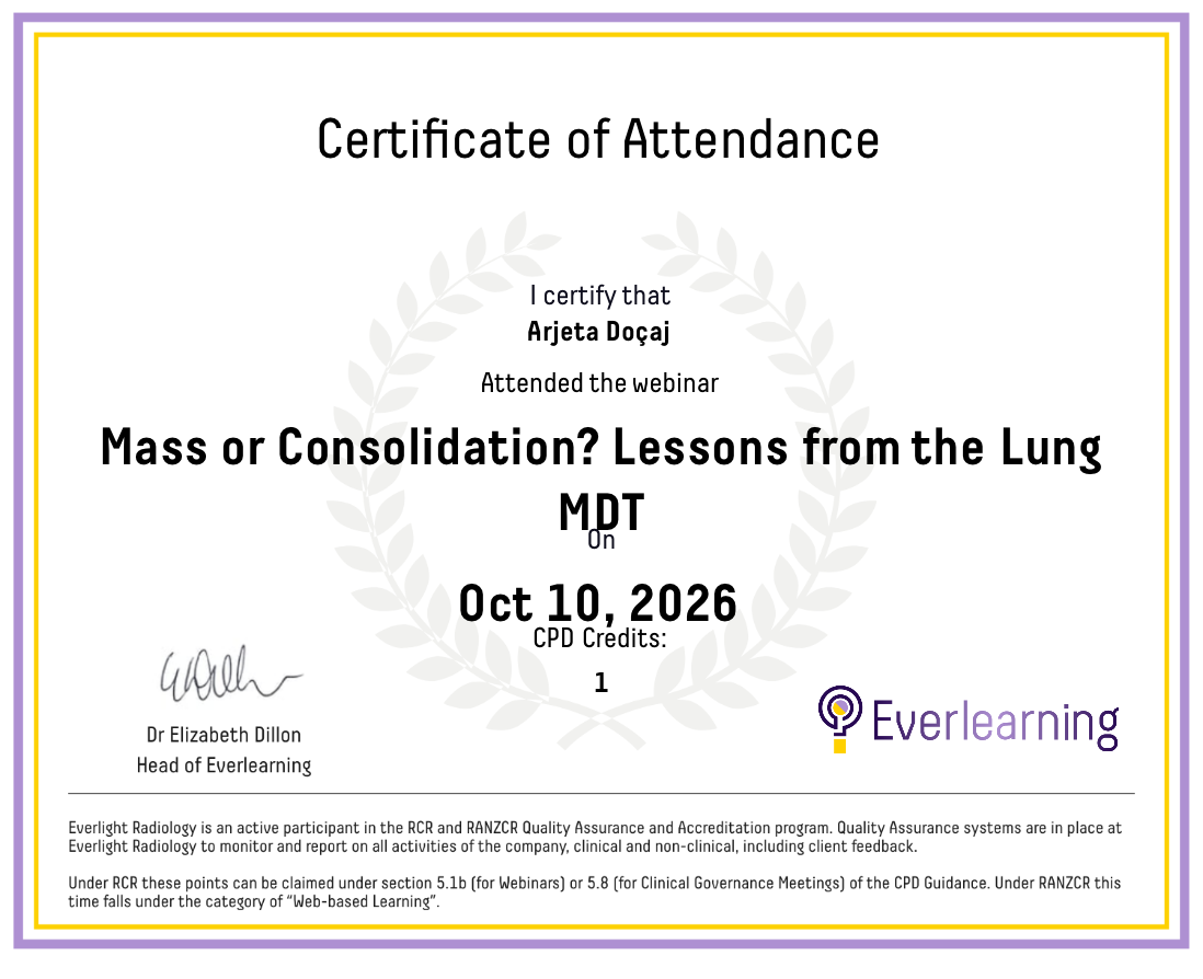 Mass or Consolidation? Lessons from the Lung MDT Certificate