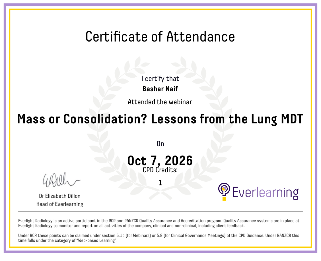Mass or Consolidation? Lessons from the Lung MDT Certificate
