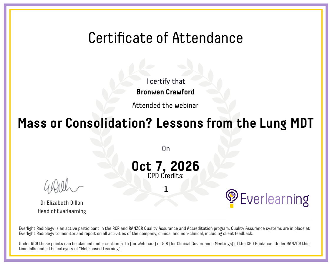 Mass or Consolidation? Lessons from the Lung MDT Certificate