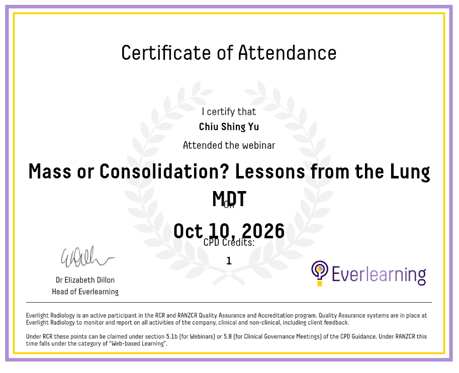Mass or Consolidation? Lessons from the Lung MDT Certificate