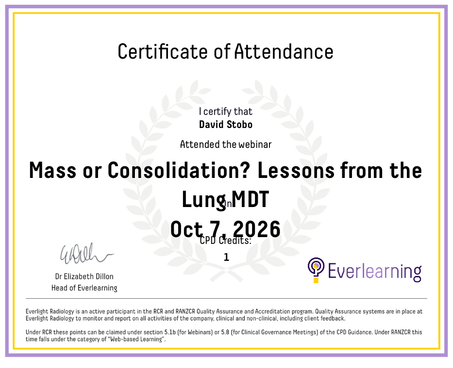 Mass or Consolidation? Lessons from the Lung MDT Certificate