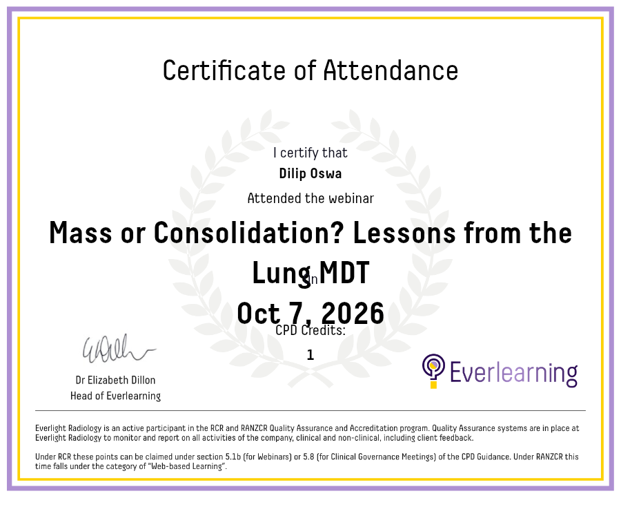 Mass or Consolidation? Lessons from the Lung MDT Certificate