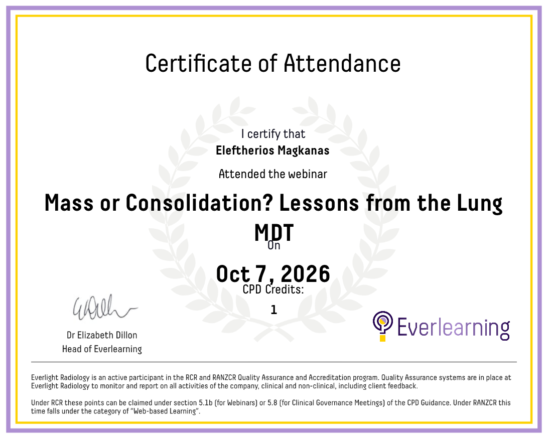 Mass or Consolidation? Lessons from the Lung MDT Certificate