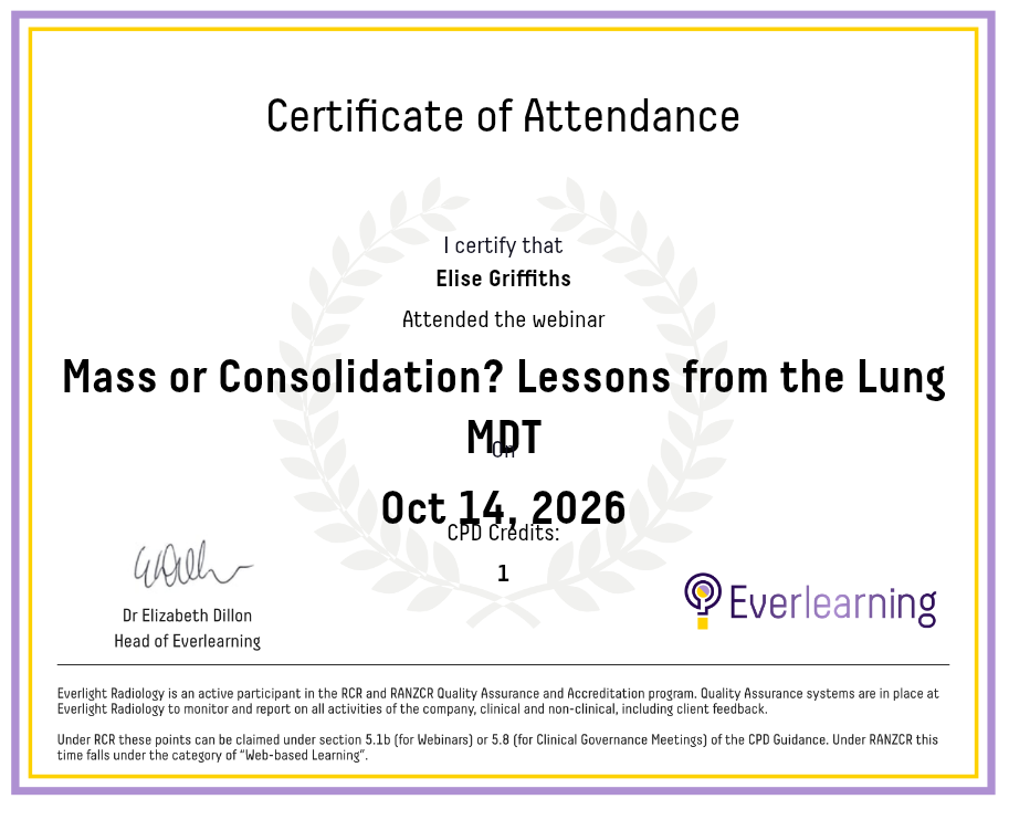 Mass or Consolidation? Lessons from the Lung MDT Certificate