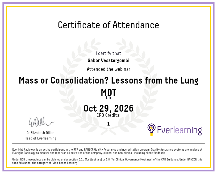 Mass or Consolidation? Lessons from the Lung MDT Certificate