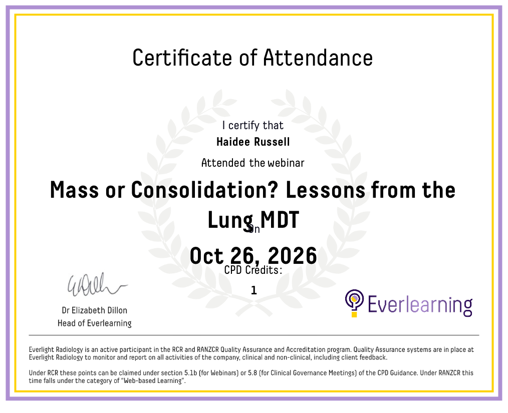 Mass or Consolidation? Lessons from the Lung MDT Certificate