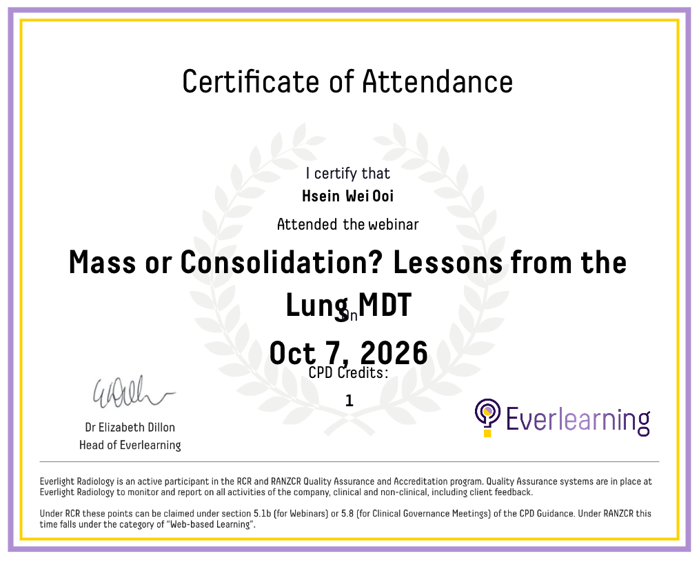 Mass or Consolidation? Lessons from the Lung MDT Certificate