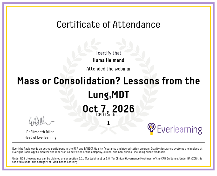 Mass or Consolidation? Lessons from the Lung MDT Certificate