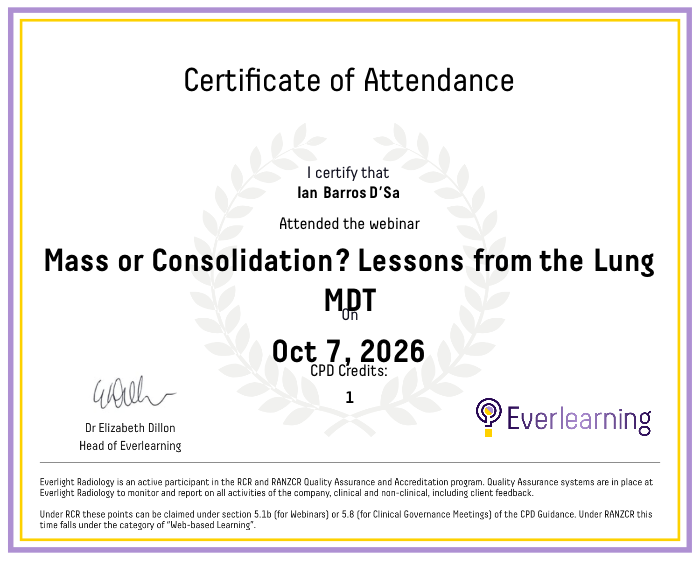 Mass or Consolidation? Lessons from the Lung MDT Certificate
