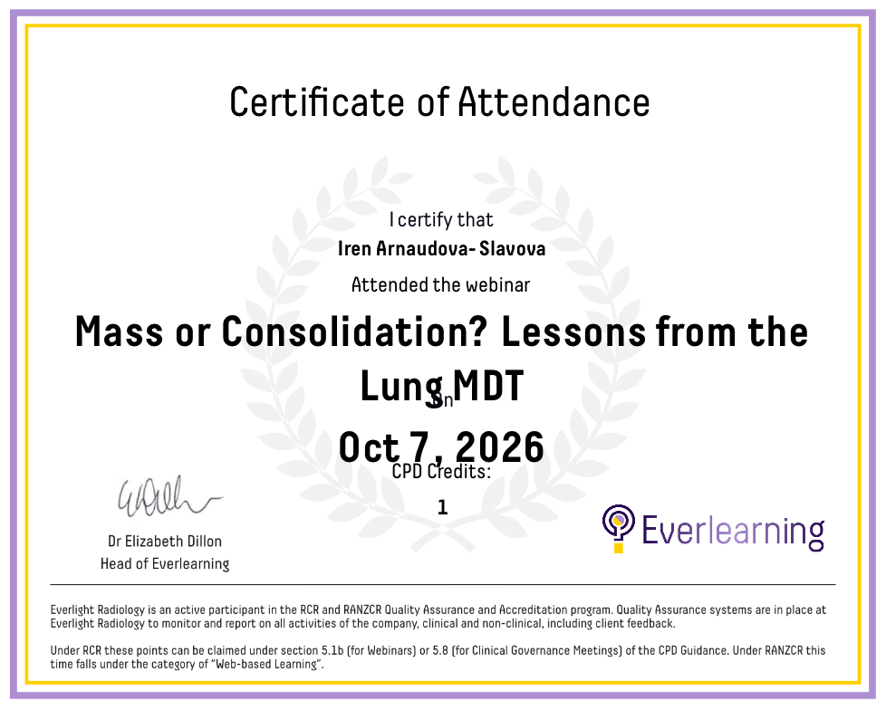 Mass or Consolidation? Lessons from the Lung MDT Certificate