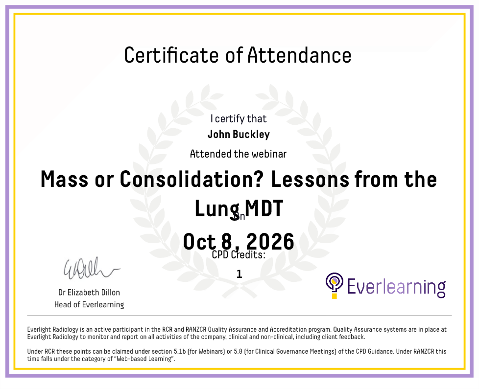 Mass or Consolidation? Lessons from the Lung MDT Certificate