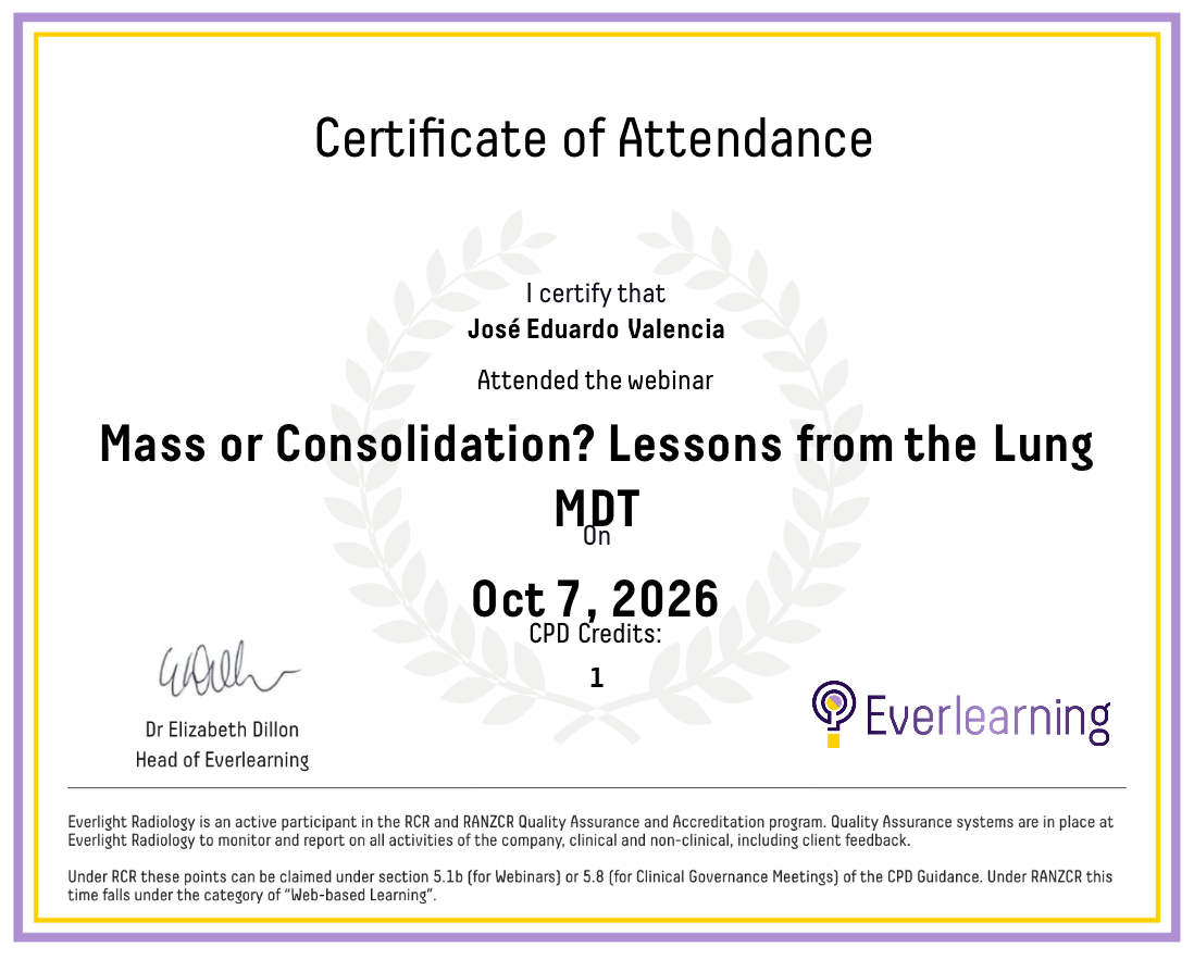 Mass or Consolidation? Lessons from the Lung MDT Certificate