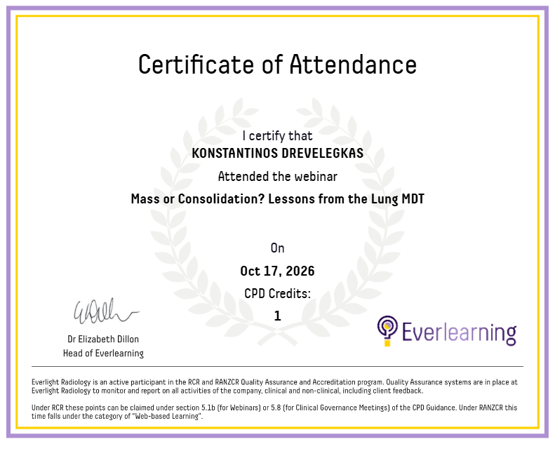 Mass or Consolidation? Lessons from the Lung MDT Certificate