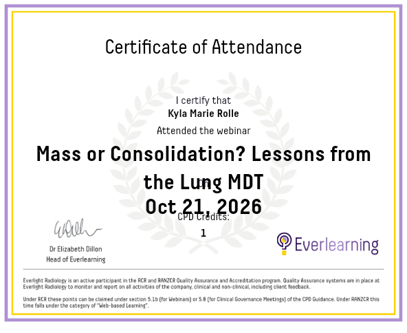 Mass or Consolidation? Lessons from the Lung MDT Certificate