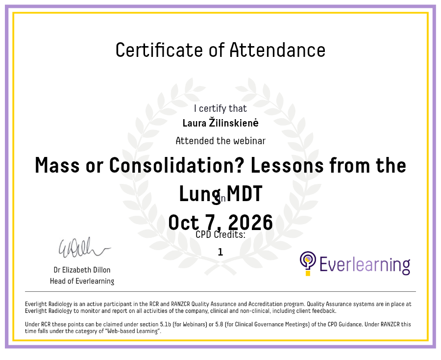 Mass or Consolidation? Lessons from the Lung MDT Certificate
