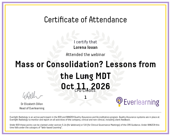 Mass or Consolidation? Lessons from the Lung MDT Certificate