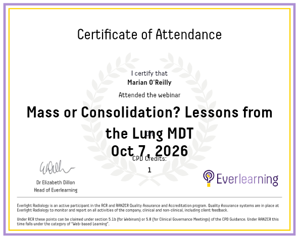 Mass or Consolidation? Lessons from the Lung MDT Certificate