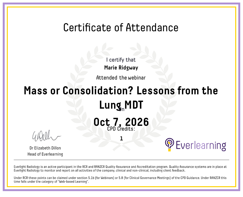 Mass or Consolidation? Lessons from the Lung MDT Certificate