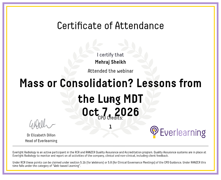 Mass or Consolidation? Lessons from the Lung MDT Certificate