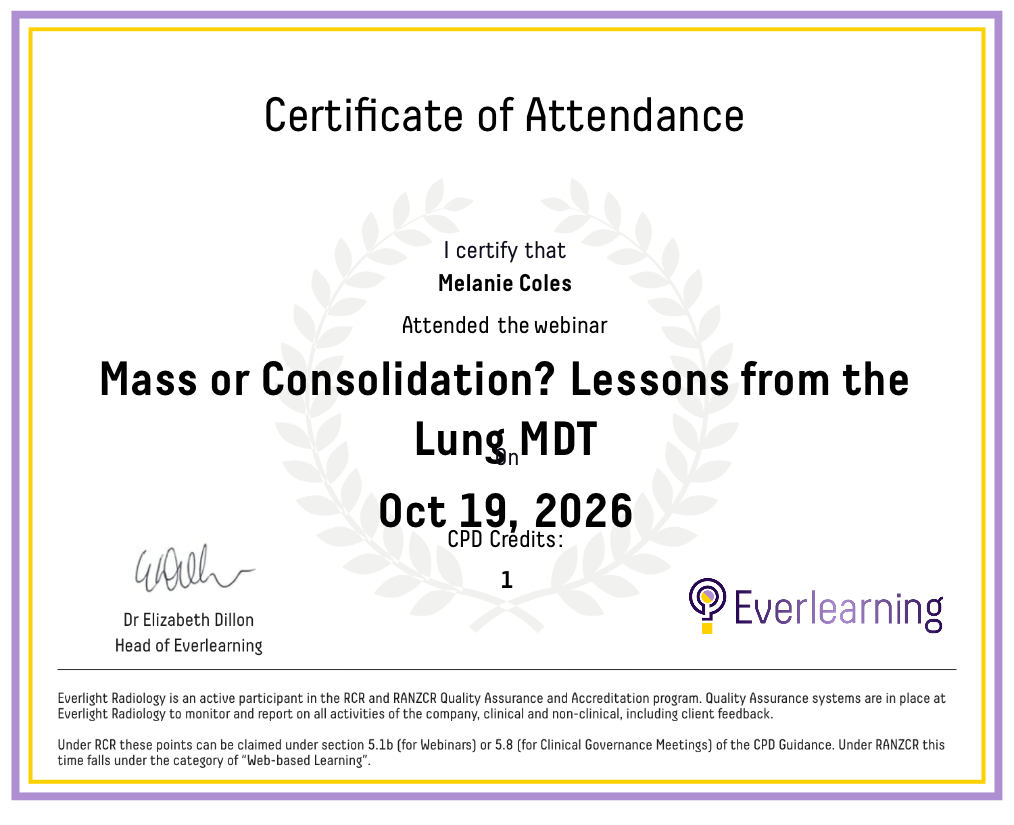 Mass or Consolidation? Lessons from the Lung MDT Certificate
