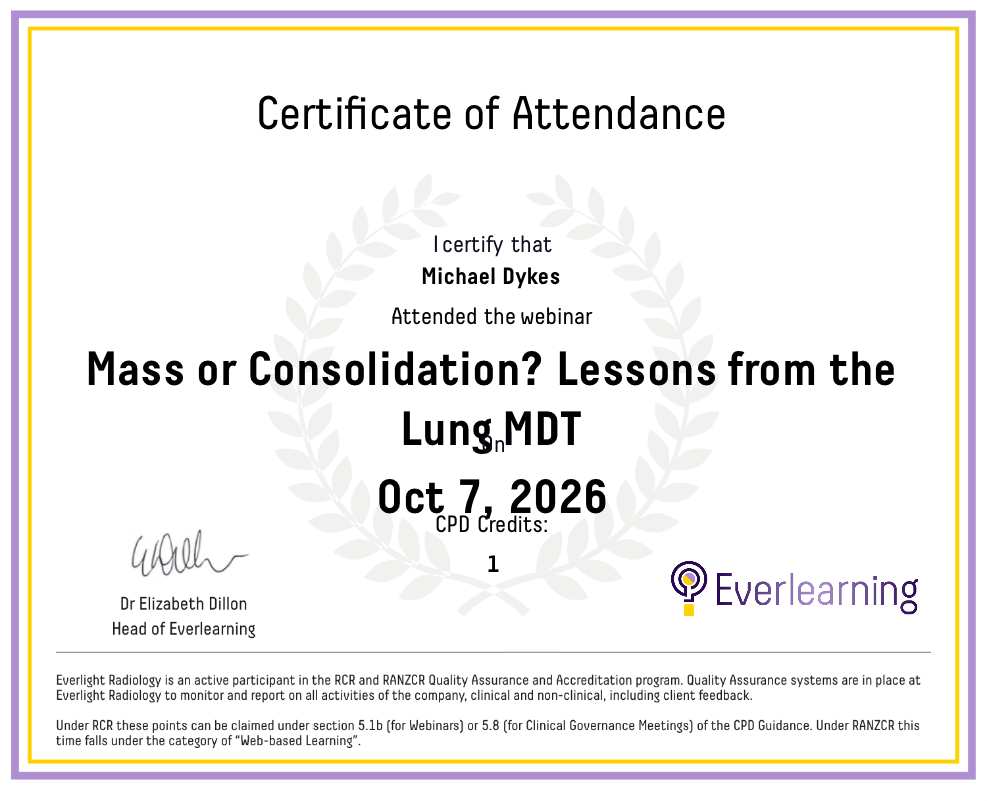 Mass or Consolidation? Lessons from the Lung MDT Certificate