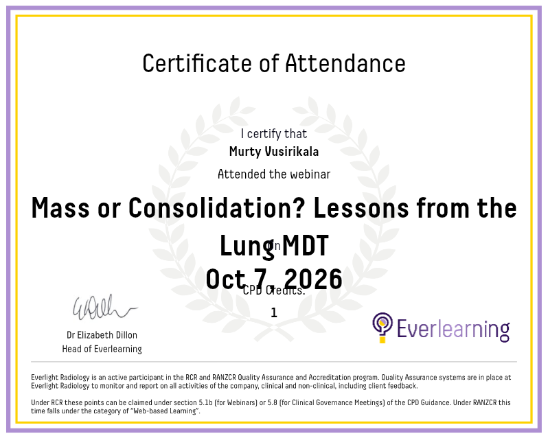 Mass or Consolidation? Lessons from the Lung MDT Certificate