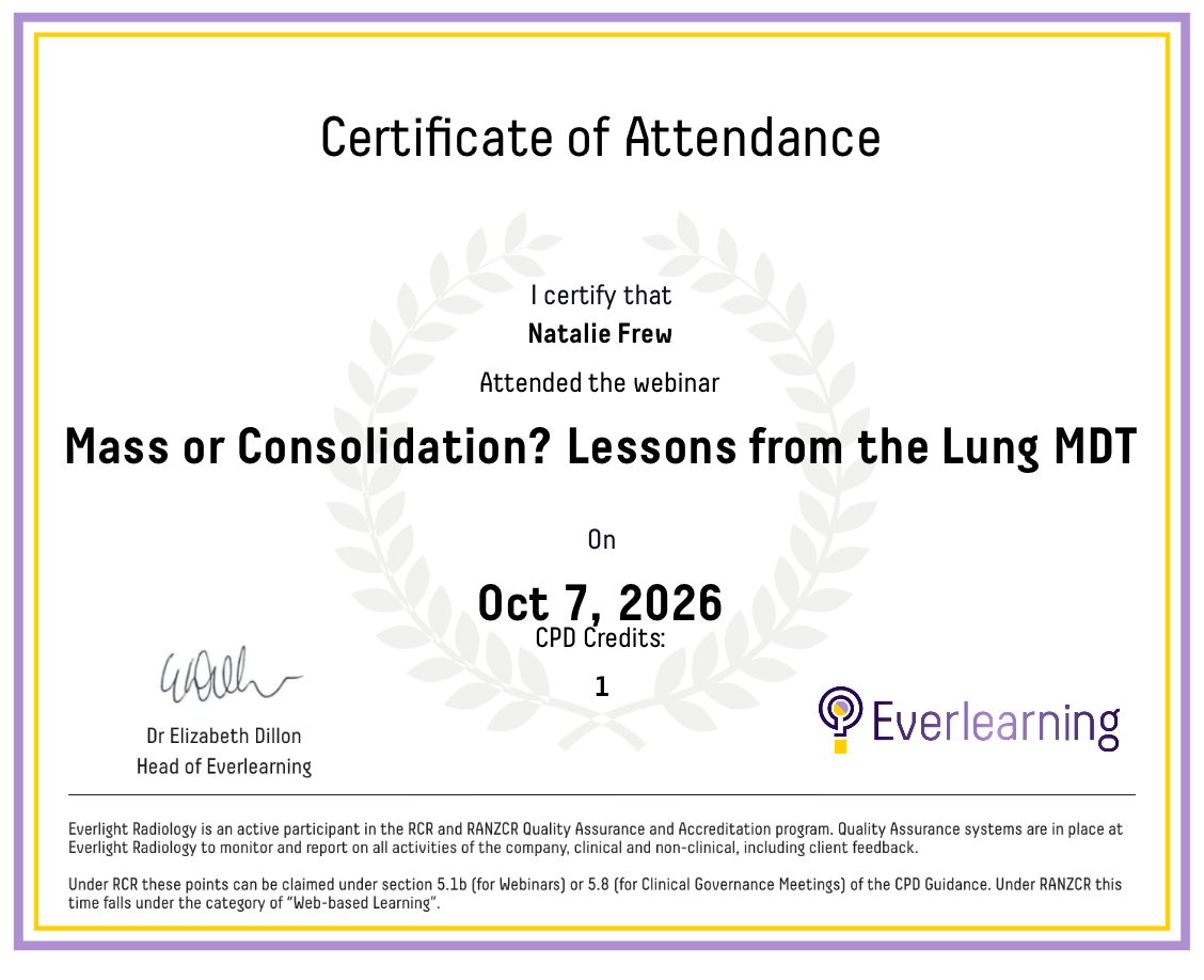 Mass or Consolidation? Lessons from the Lung MDT Certificate