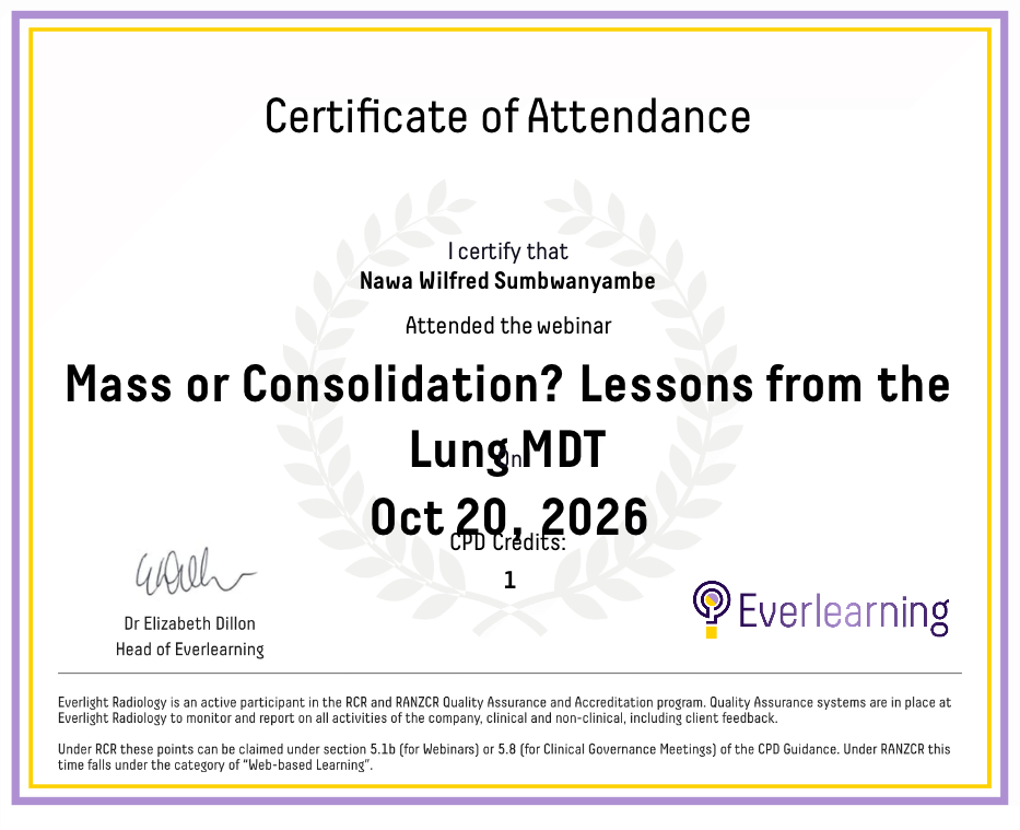 Mass or Consolidation? Lessons from the Lung MDT Certificate