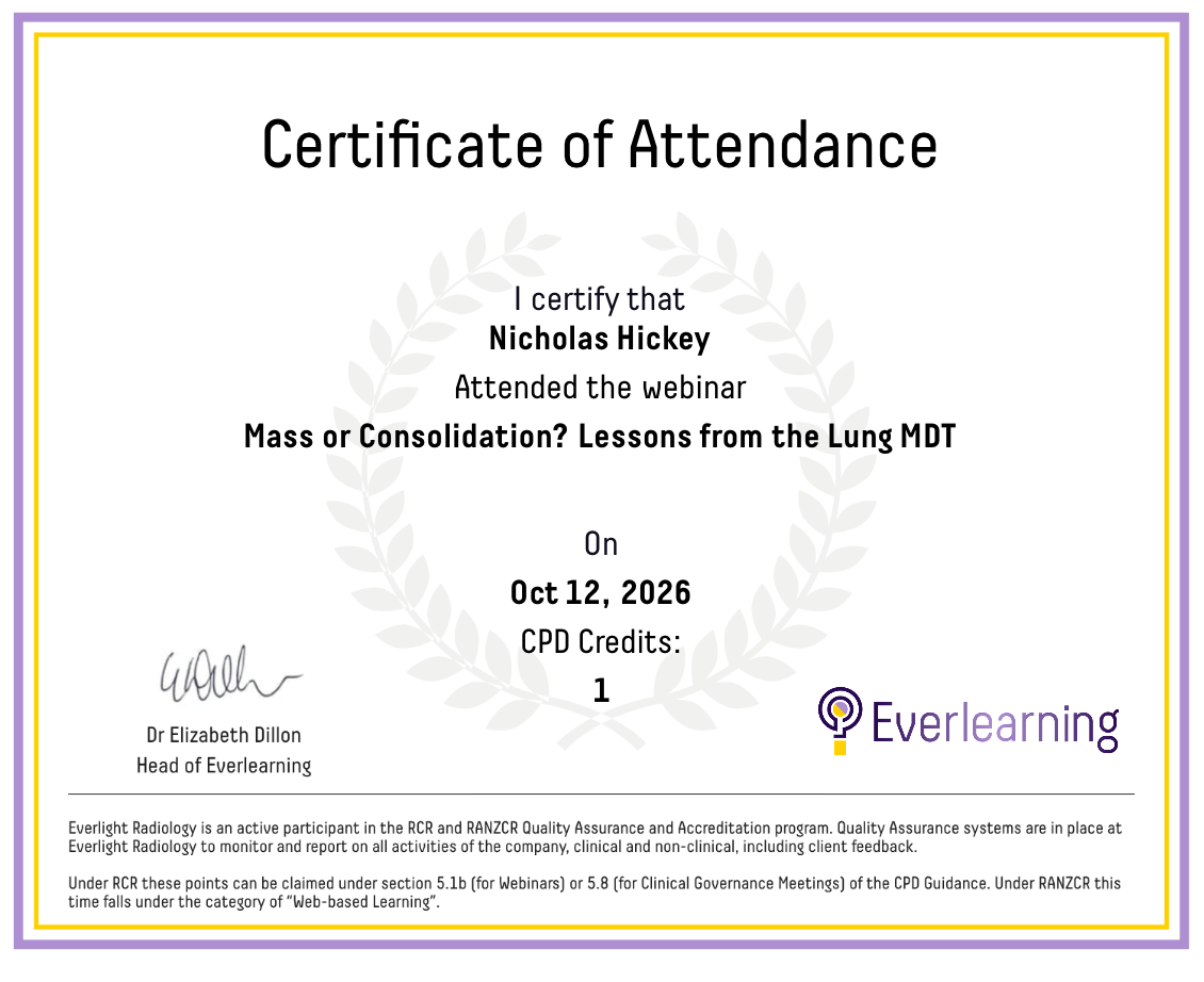 Mass or Consolidation? Lessons from the Lung MDT Certificate
