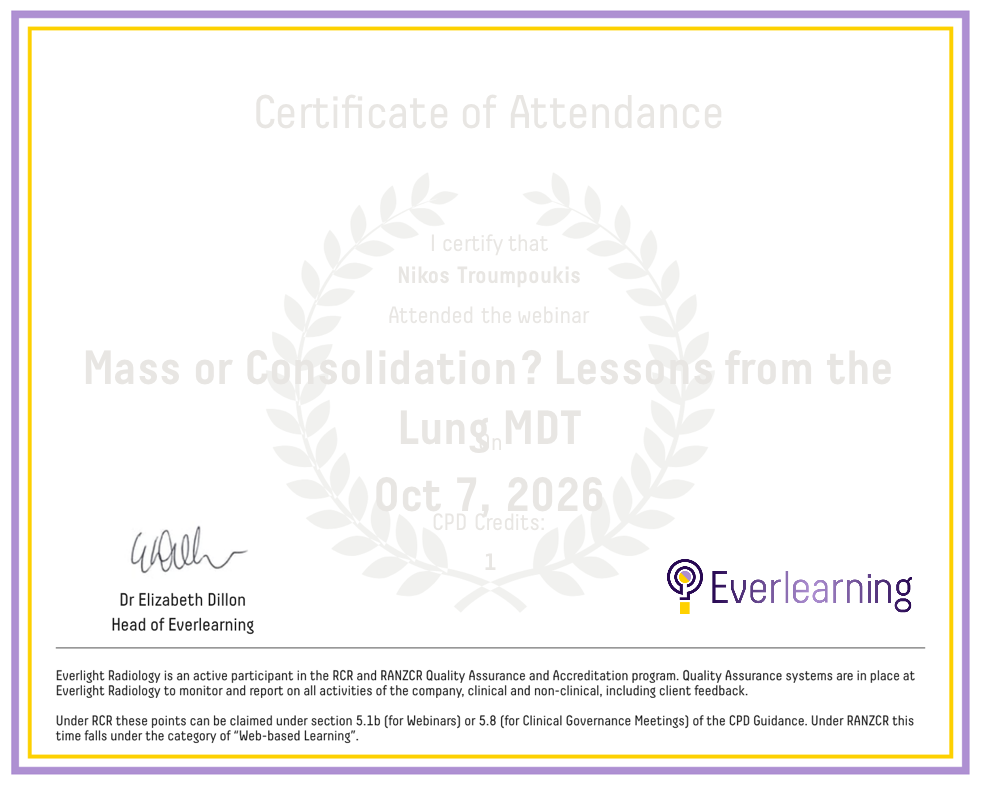Mass or Consolidation? Lessons from the Lung MDT Certificate