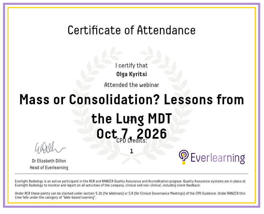 Mass or Consolidation? Lessons from the Lung MDT Certificate