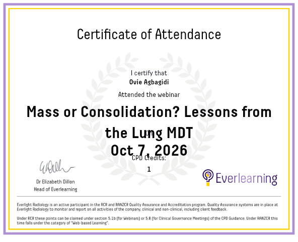 Mass or Consolidation? Lessons from the Lung MDT Certificate