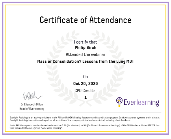Mass or Consolidation? Lessons from the Lung MDT Certificate