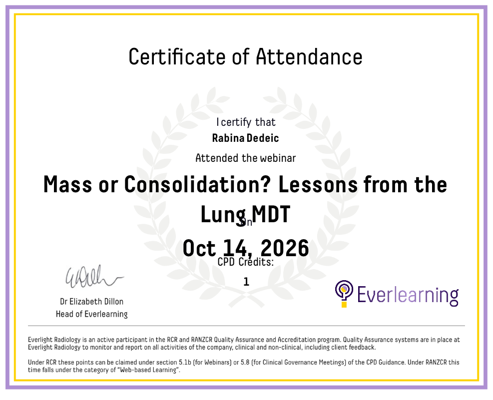 Mass or Consolidation? Lessons from the Lung MDT Certificate