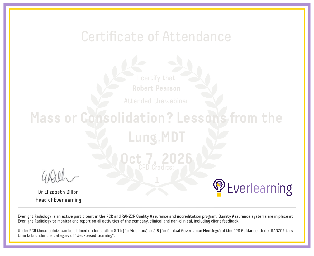Mass or Consolidation? Lessons from the Lung MDT Certificate