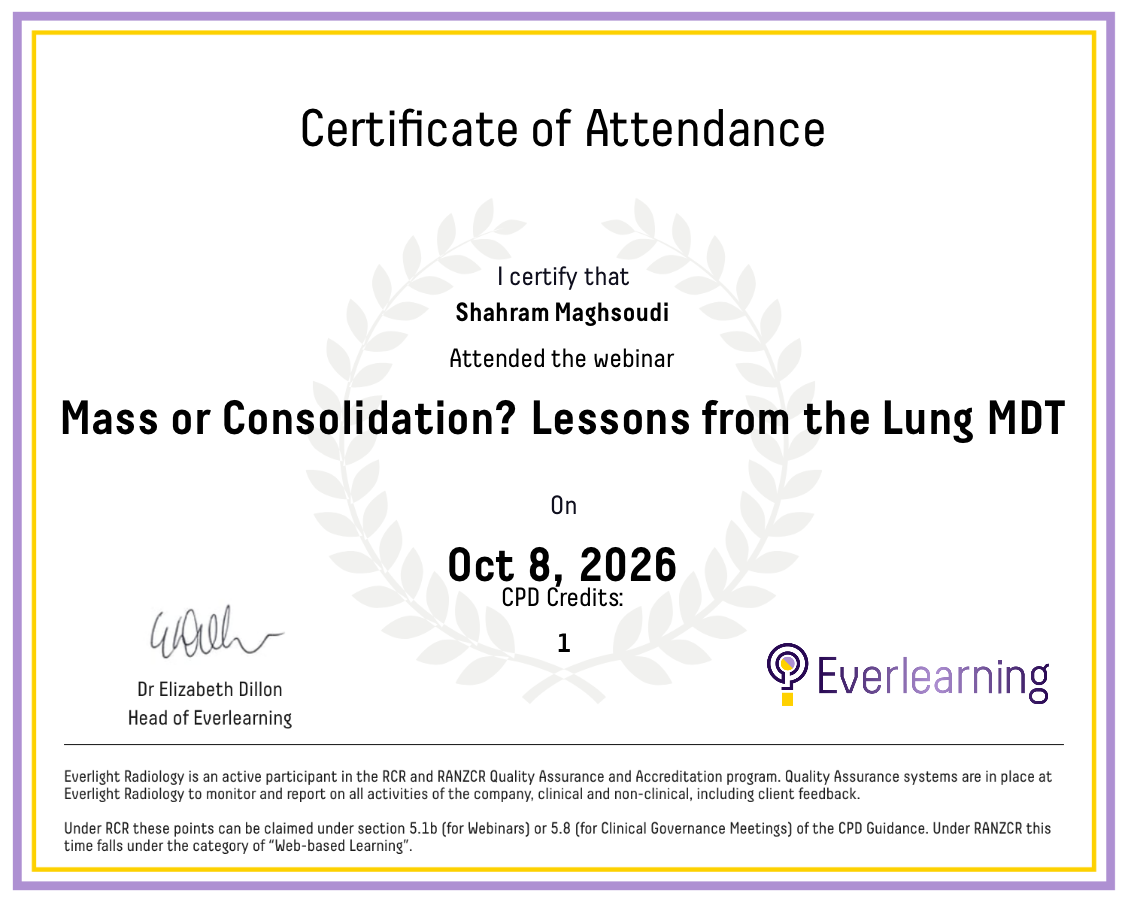 Mass or Consolidation? Lessons from the Lung MDT Certificate