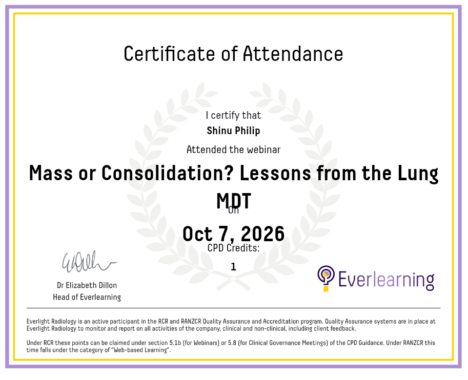 Mass or Consolidation? Lessons from the Lung MDT Certificate